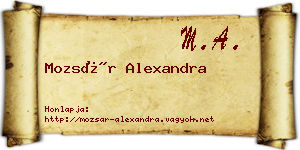 Mozsár Alexandra névjegykártya