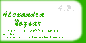 alexandra mozsar business card